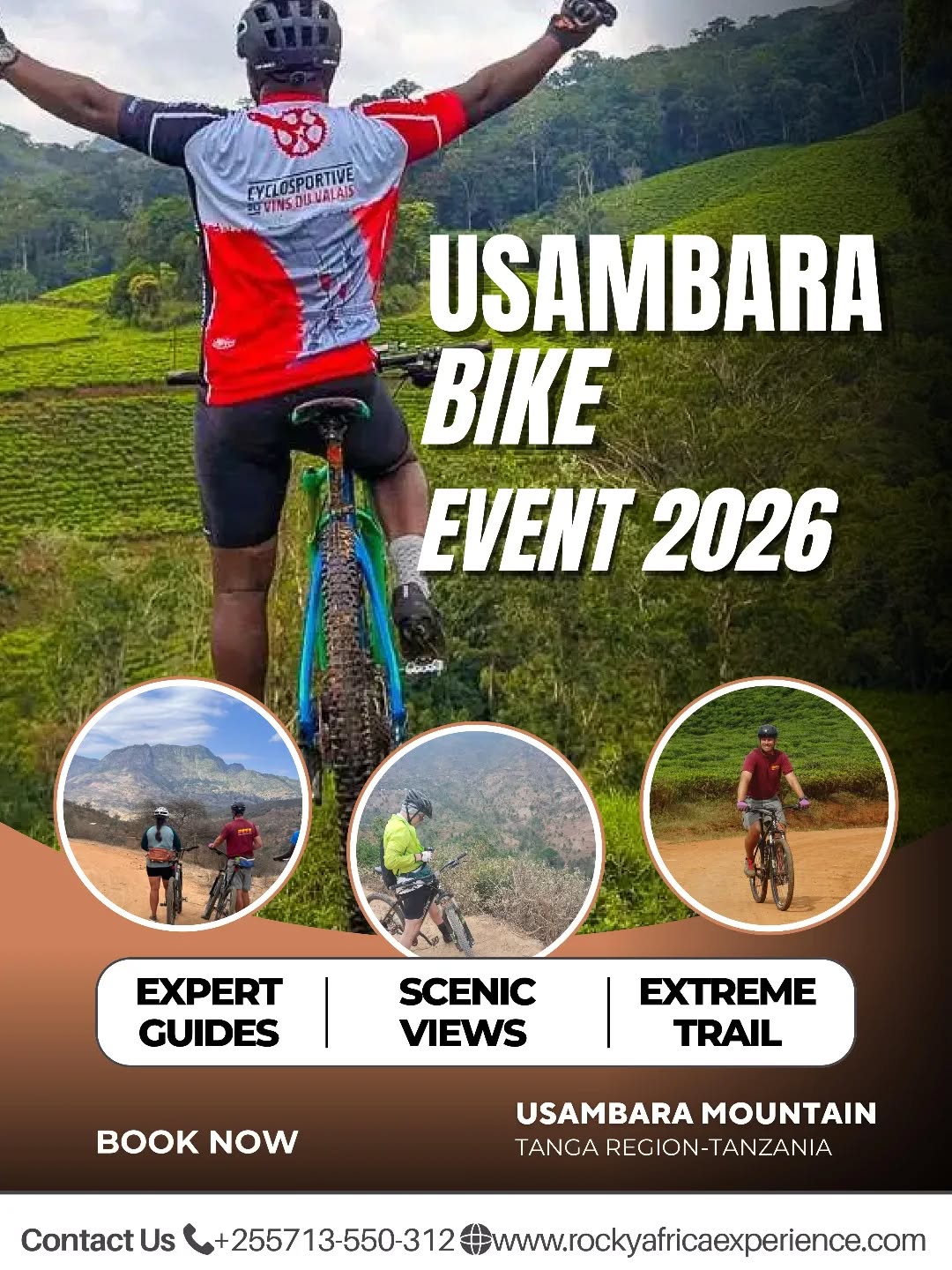 The Usambara Mountains offer one of Tanzania’s most rewarding cycling experiences—where lush green hills meet winding forest trails and authentic village life. At Rocky Africa Experience, we invite you to step away from the vehicle and into the heart of the landscape.
Whether you are a seasoned rider looking for an Extreme Trail or a curious explorer seeking Stunning Views, cycling here brings you closer to nature and culture in a way no other journey can.
Why Choose an Usambara Cycling Adventure?
* Access the Untouched: Reach hidden trails and forest paths that vehicles simply can’t access.
* Deep Cultural Connection: Connect with local communities and experience the authentic rhythm of mountain village life at a human level.
* The Ultimate Challenge: Test your skills on scenic uphill and downhill routes designed for every level of rider.
* Sustainable Travel: Directly support eco-friendly, community-based tourism that preserves the fragile mountain environment.
Get in Touch to Plan Your Ride:
📩 Email: info@rockyafricaexperience.com
📞 WhatsApp: +255 713 550 312
🌐 Website: www.rockyafricaexperience.com
#UsambaraMountains #MountainBikingTanzania #RockyAfricaExperience #VisitTanzania #CyclingSafari #AdventureAnytime #TangaRegion #SustainableTourism #TanzaniaAdventure